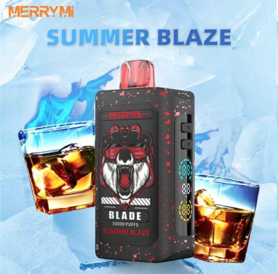 Merrymi Blade ekran LED, e-papieros z wyświetlaczem, vape z poziomem baterii i płynu, przejrzysty e-papieros, smart vape - E-papierosy MerryMi Mecha PRO 35000 Watermelon Ice